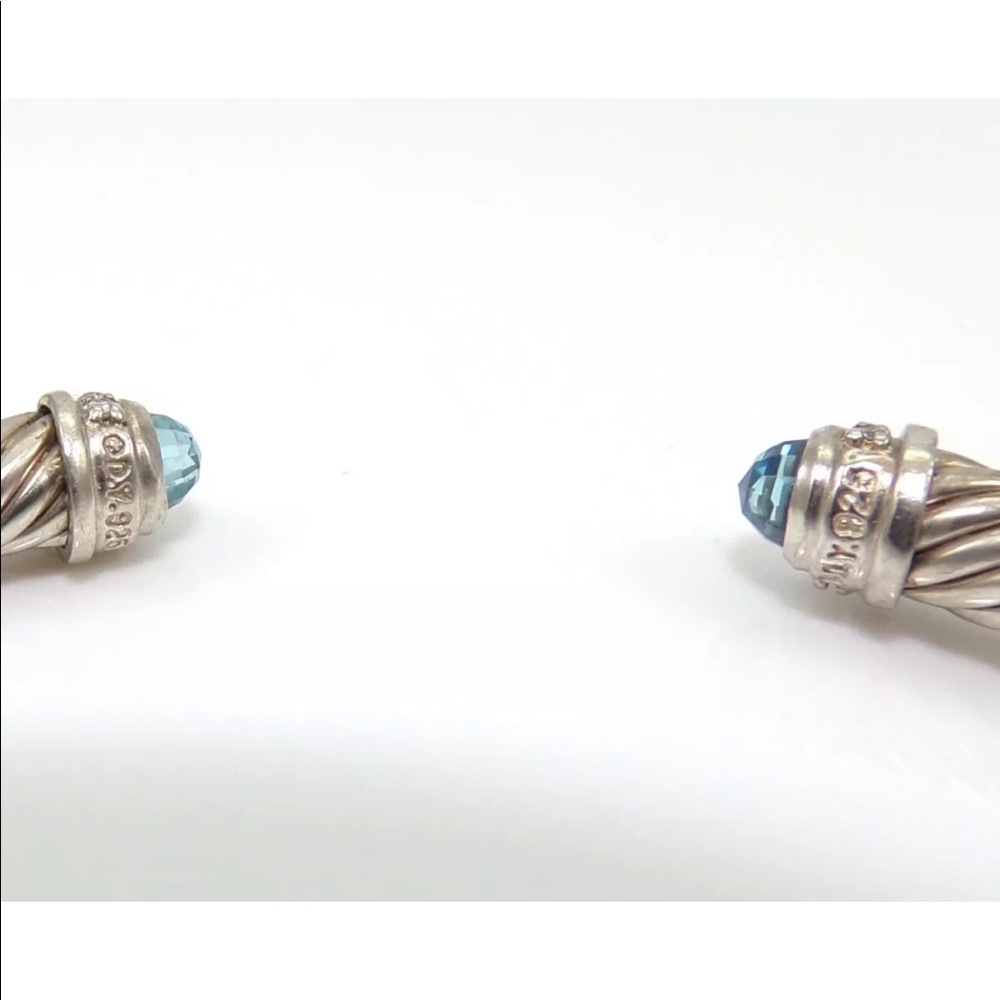 ♥️♥️SOLD♥️♥️DAVID YURMAN 5mm Blue Topaz & Diamonds - Picture 9 of 10